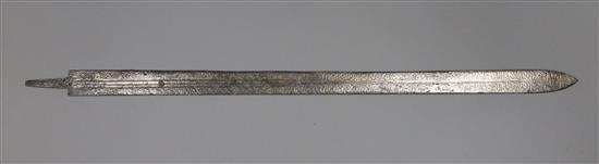 A fullered steel sword, length 37.5in.